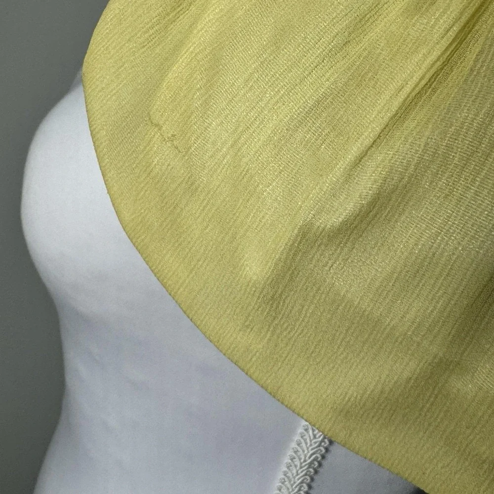 Vintage Yellow Chiffon Evening Bag HL USA Satin Lined Convertible Clutch Purse‎